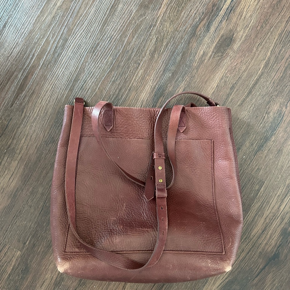 Madewell medium Brown bucket Leather Tote Bag
